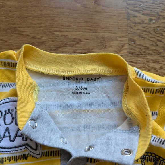 Baby Emporio - Yellow Striped Lion / Tiger Short Romper - Picture 5 of 7